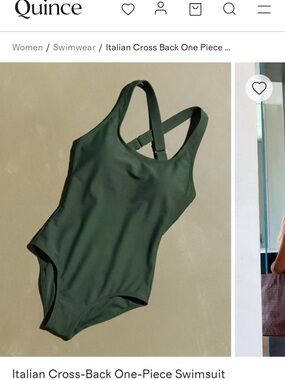 Quince Italian Cross-Back One-Piece Swimsuit - Forest Green
